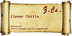 Zipser Csilla névjegykártya